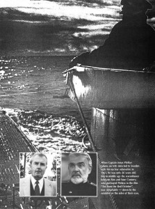 When Captain Jonas Pleškys (photo on left) defected to Sweden with his nuclear submarine in 1961, he was only 26 years old. but in middle age the resemblance between him and Sean Connery, who portrayed Pleškys in the film "The Hunt for Red October" was remarkable — down to the wrinkles on the sides of their eyes