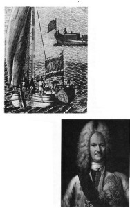 Left: In this contemporary engraving by A. F. Zubov, Catherine is shown sailing with Peter the Great on the Neva river. The ascent of the Lithuanian peasant girl to the Russian throne was quick. Below: Alexander Menshikov, a Lithuanian adventurer and Martha’s lover, became Peter the Great’s closest friend, adviser and the most influential man in Russia.