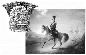 Lithuanian soldiers in the service of Napoleon wore caps similar to the one on the left. They had an emblem with a large Vytis, the centuries-old symbol of the Lithuanian state.