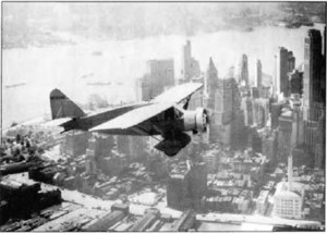"Lituanica" on a test flight over New York City