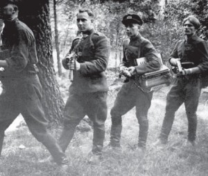 Partisans carried not only submachine guns, but also musical instruments.