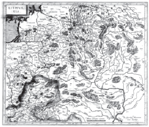The earliest map of Lithuania by Gerhard Mercator (1595)