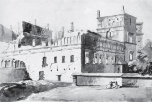  The same palace as it looked at the end of the eighteenth century before it was razed to the ground by tsarist authorities. (Painting by Pranciškus Smuglevičius, 1785.)