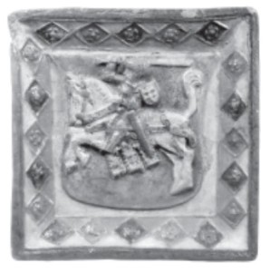 A sixteenth century ceramic tile with Lithuania’s coat of arms