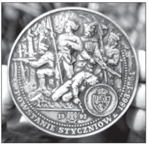 Table medal issued in 1993 to commemorate the 130th anniversary of the 1863-1864 Insurrection.
