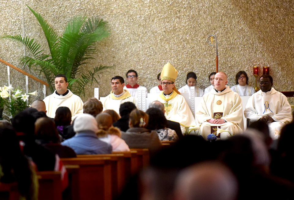 Parish priests during the Mass.