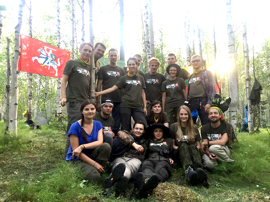 Mission Siberia participants in the Siberian forest.