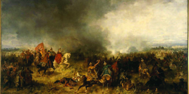 Chodkevicius is the central figure in this famous painting of the Battle of Chocim by Polish artist Jozef Brandt.