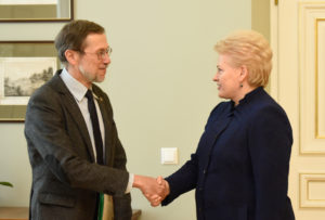L. Mažylis with president Dalia Grybauskaitė.