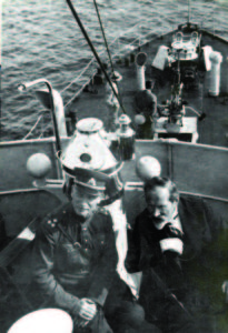 The President of Lithuania, Antanas Smetona and the Defense Minister Stasys Dirmantas visit the boat on August 11,1930.