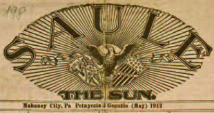 The logo from the front page of Saulė, Friday, May 3, 1912.
