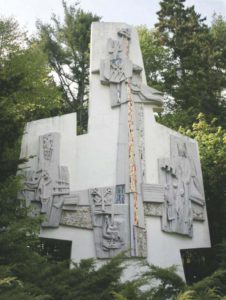 “The Triad" bas relief panel for Vatican Pavilion, 1964. Installed at Franciscan Friary, Kennebunkport, ME.