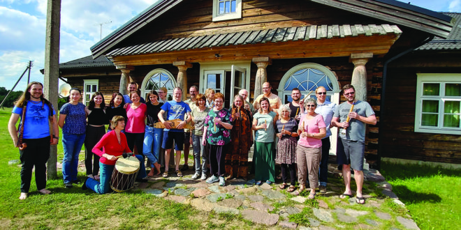 Village Harmony in Lithuania. Group leader, Will Thomas Rowan, is on the far left.