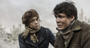 Actors Bel Powley as Lina Vilkas and Jonah Hauer-King as Andrius Aras in Ashes in the Snow.