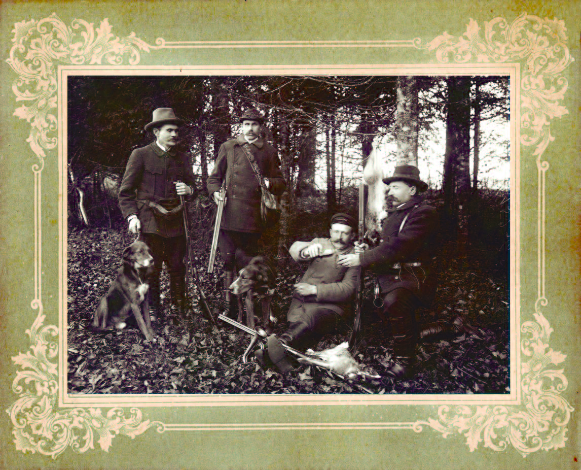 Squires of the local manor house in Kretinga relaxing after a successful hunt. (P. Mongirdaitė, Kretinga Museum)
