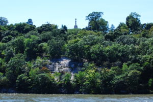 The Koščiuška Monument as seen from the Hudson River.