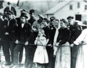 Miner families anxiously await news of the fate of their loved ones after the Courtney mine explosion. Twenty percent of the deceased were Lithuanian Americans. The story was published in the May 15, 1913 issue of Draugas. (Photo credit: U.S. Dept. Labor and Mine Safety and Health Administration – MSHA; via M. Startare, TribLive.com)