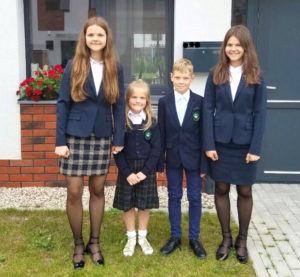 Back to school for the Gudynas children: (from l.) Danielė, Paulina, Karolis and Marija.