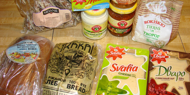 Lietuviški produktai rusiškoje parduotuvėje Philadelphijoje.