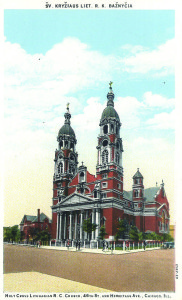 Švento kryžiaus bažnyčia – gražiausia lietuviška šventykla Čikagoje. 1935 m. atvirutė.