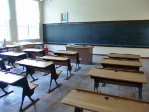 Kurnėnų mokyklos klasės vidus.