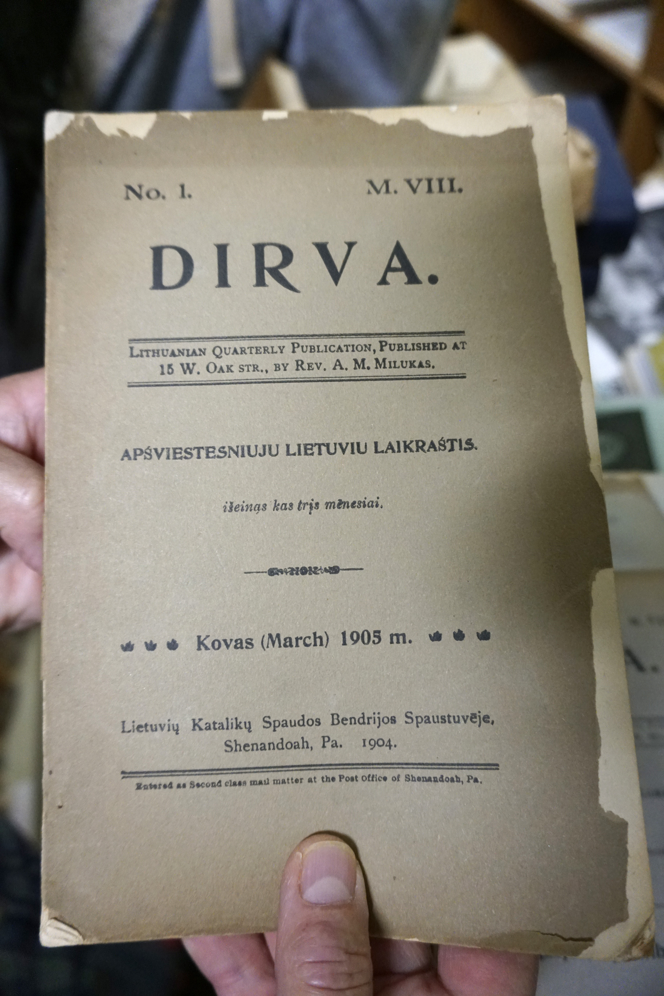 ALKA laikomas pirmojo lietuviško romano – Vinco Pietario „Algimantas” – originalas, išspausdintas „Dirvoje”
