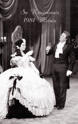 Naujametinė „Traviata” 1981 m. Alfredas – Virgilijus Noreika, Violeta – Irena Milkevičiūtė.