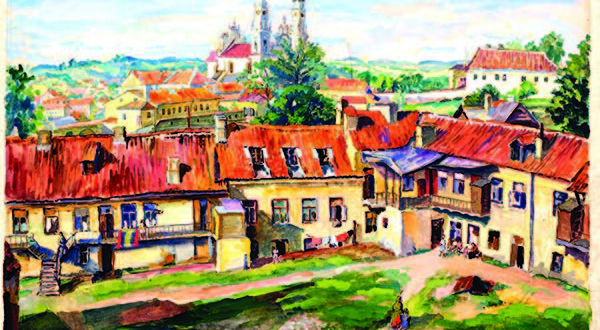 Rafaelis Chvolesas (1913–2002). Vilniaus priemiestis su Misionierių bažnyčia. 1948 m.